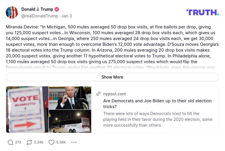 Post image from Donald Trump