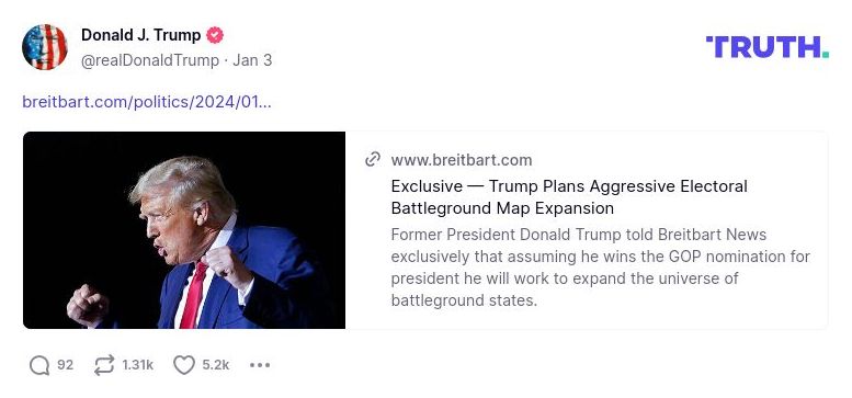 Post image from Donald Trump