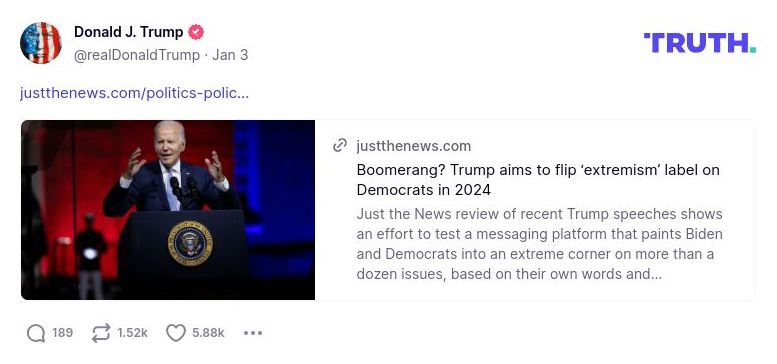 Post image from Donald Trump