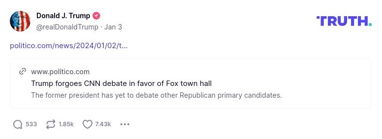 Post image from Donald Trump