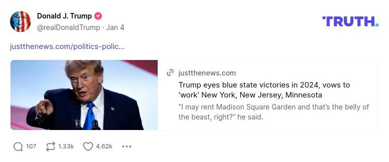 Post image from Donald Trump