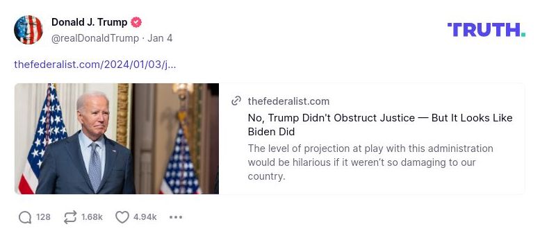 Post image from Donald Trump