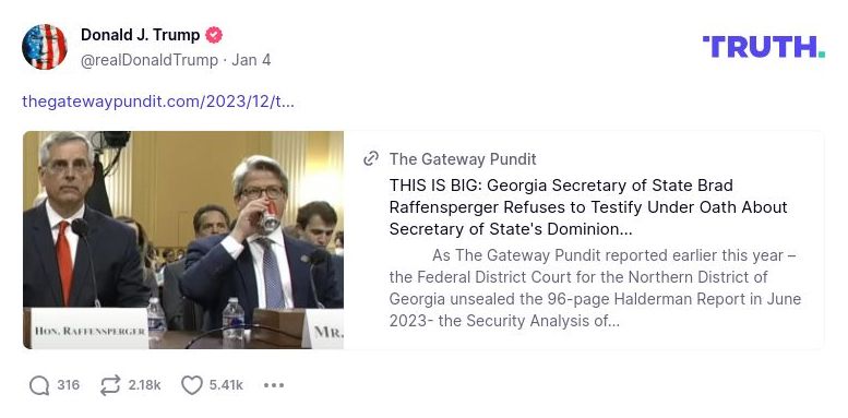 Post image from Donald Trump