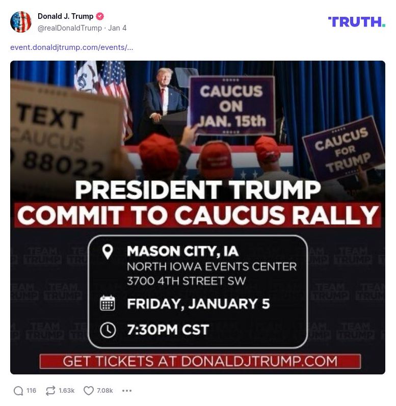 Post image from Donald Trump