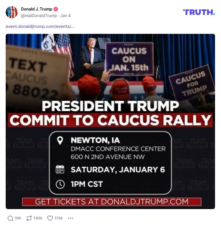 Post image from Donald Trump