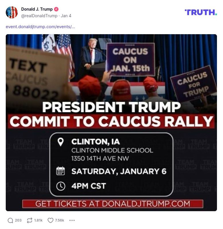 Post image from Donald Trump