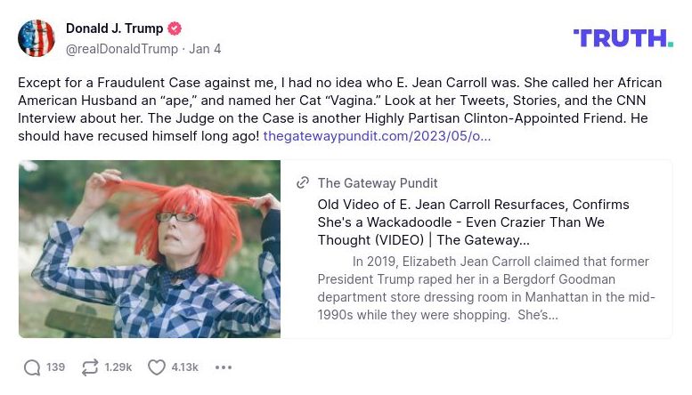 Post preview from Donald Trump