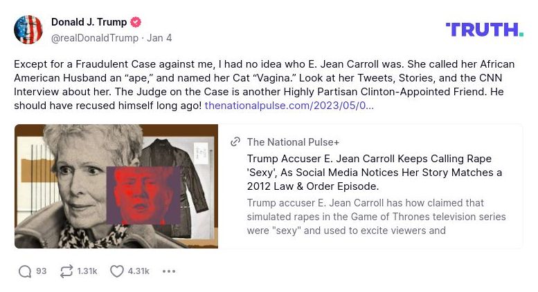 Post preview from Donald Trump