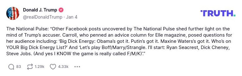 Post preview from Donald Trump