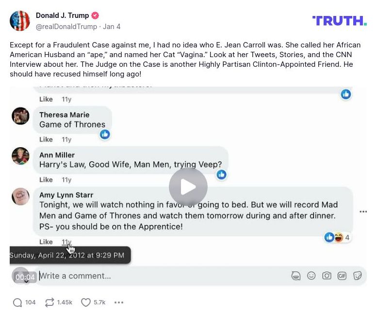 Post preview from Donald Trump