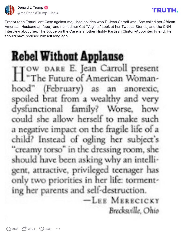 Post preview from Donald Trump