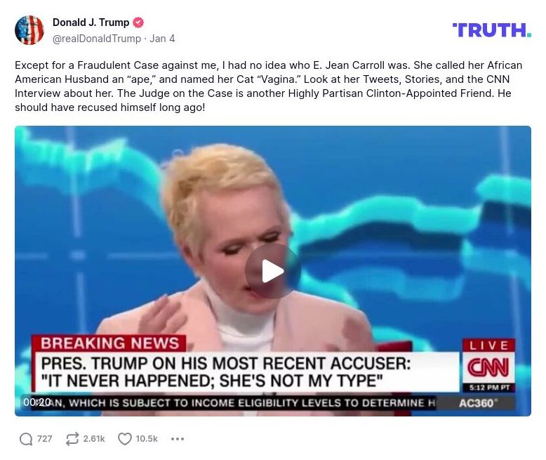 Post preview from Donald Trump