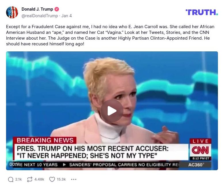 Post preview from Donald Trump