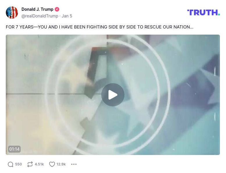 Post image from Donald Trump