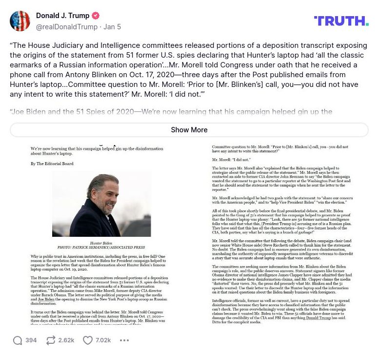 Post image from Donald Trump