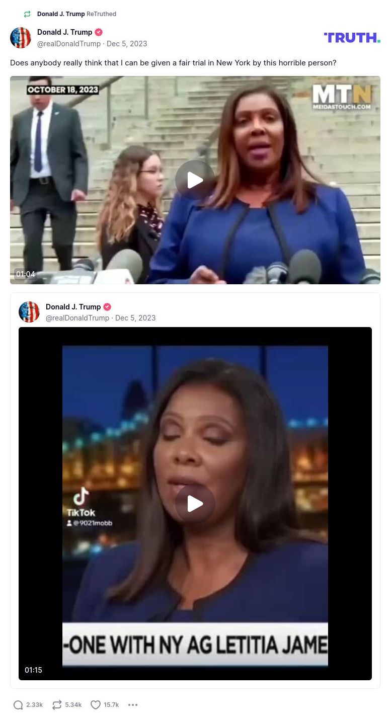 Post image from Donald Trump