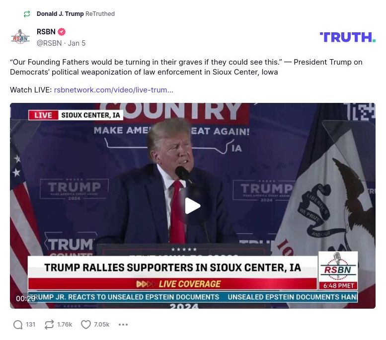 Post image from Donald Trump