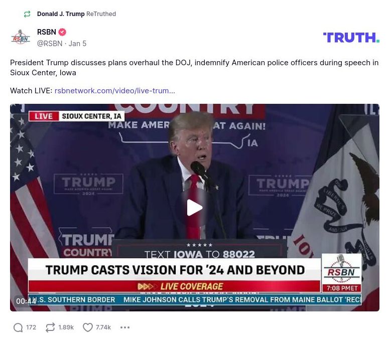 Post image from Donald Trump