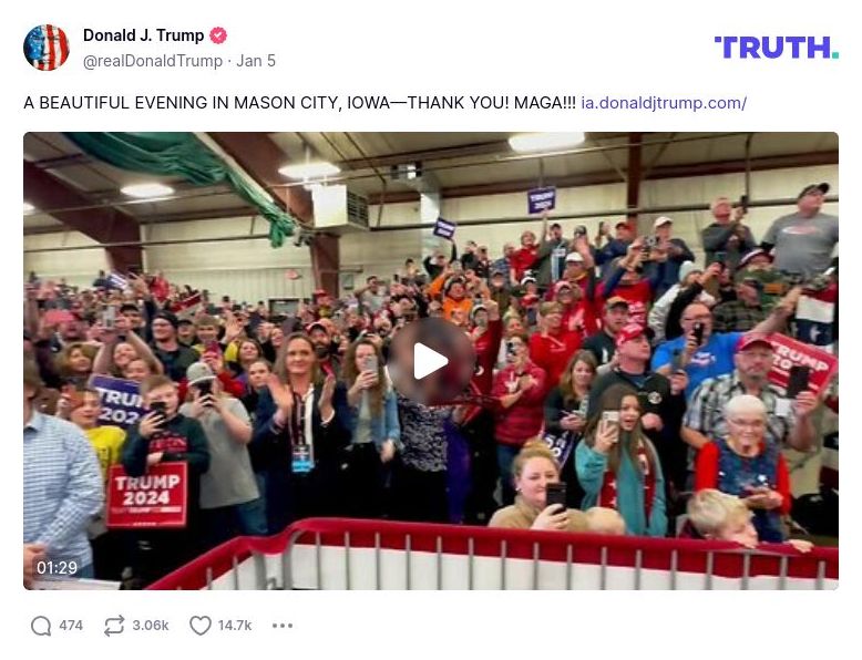 Post image from Donald Trump