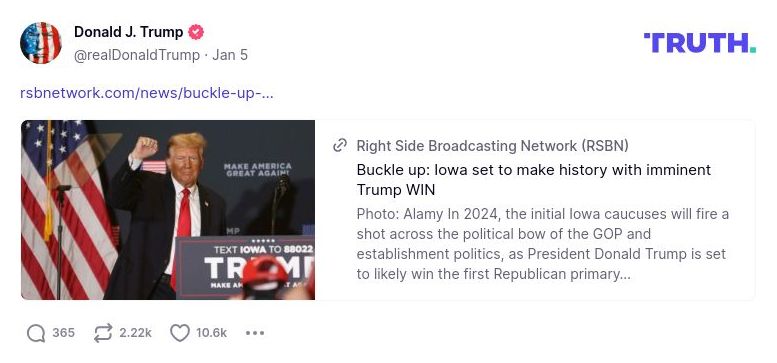 Post image from Donald Trump