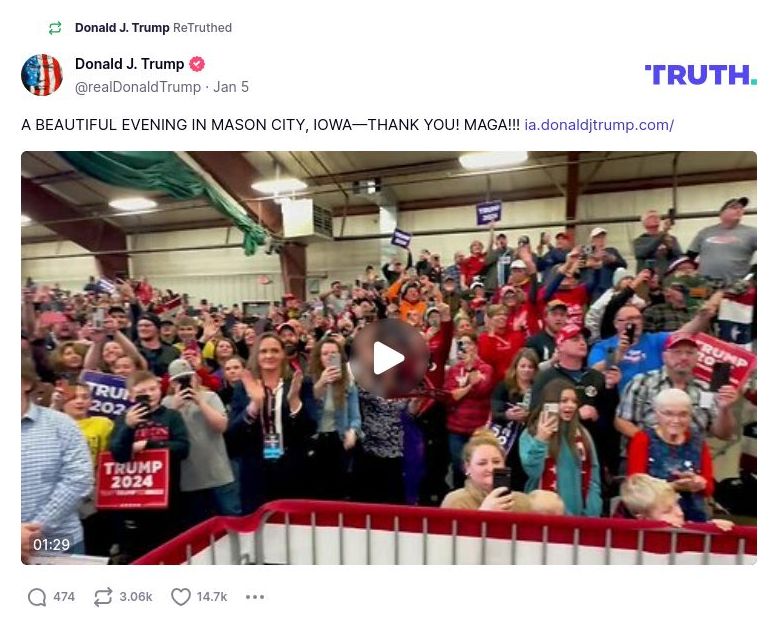 Post image from Donald Trump