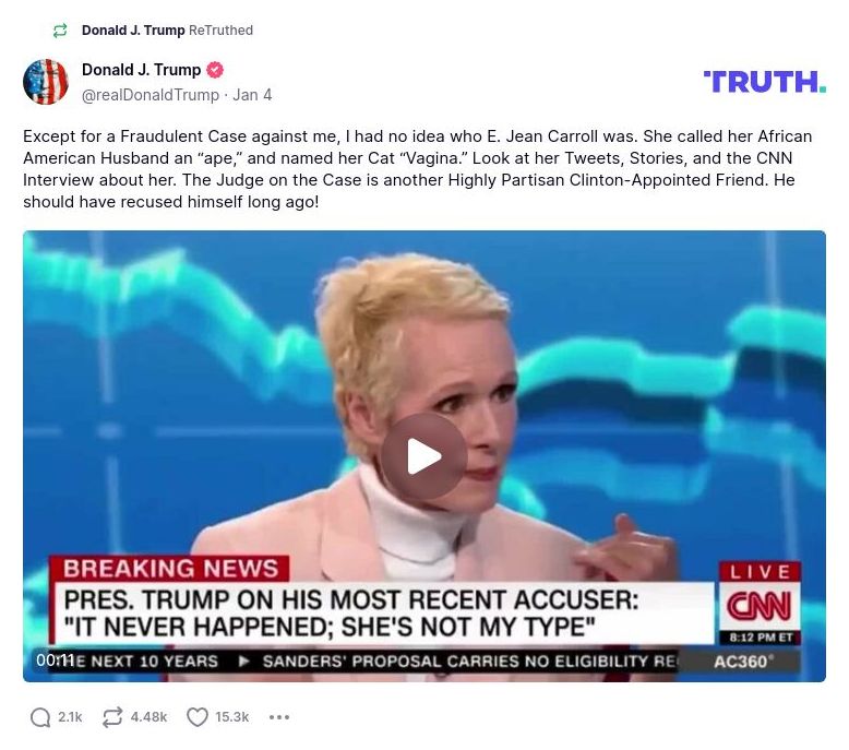 Post preview from Donald Trump