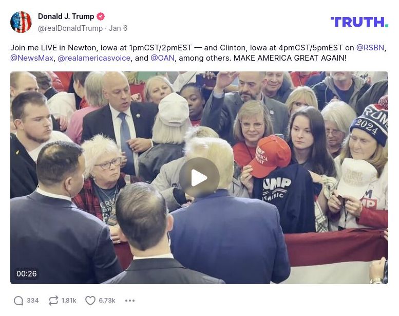 Post image from Donald Trump