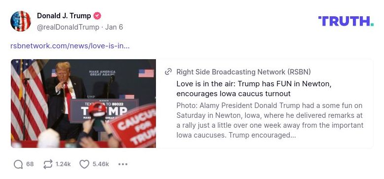 Post image from Donald Trump