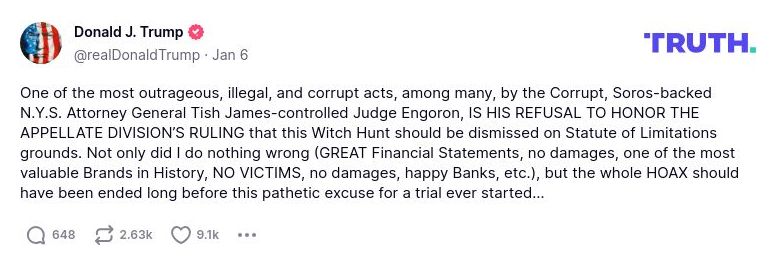 Post image from Donald Trump