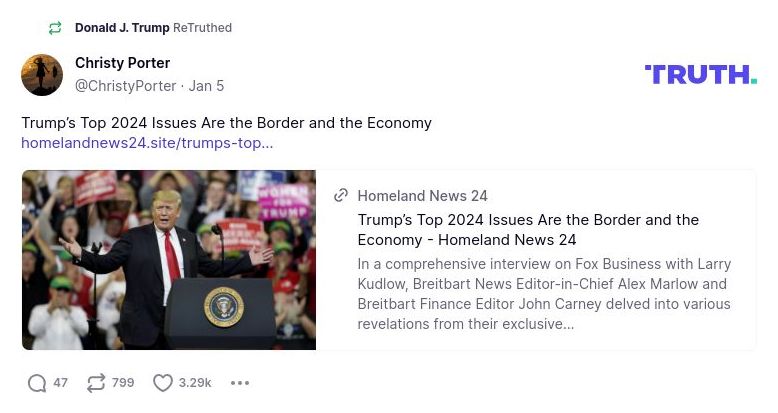 Post image from Donald Trump