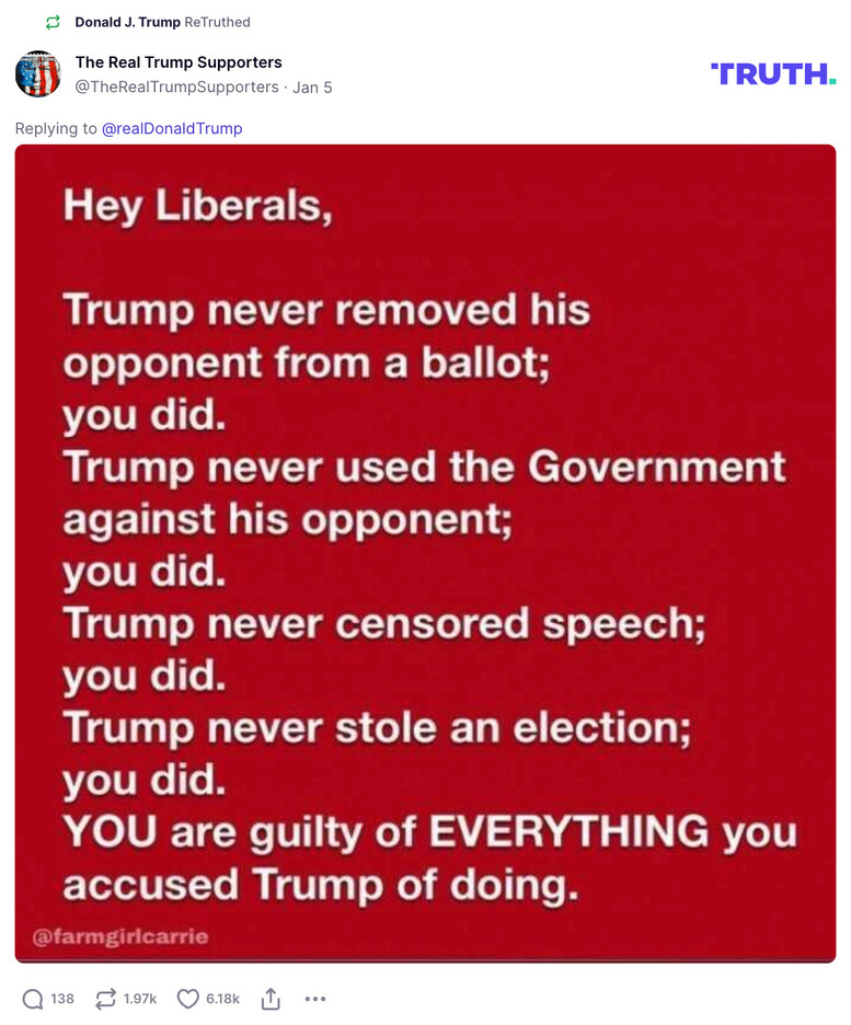 Post image from Donald Trump