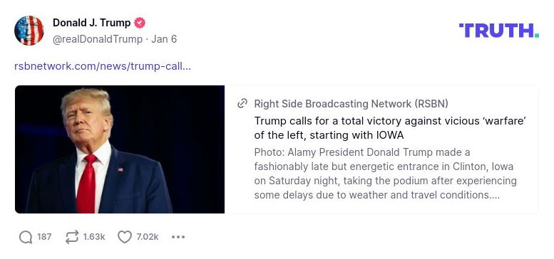 Post image from Donald Trump