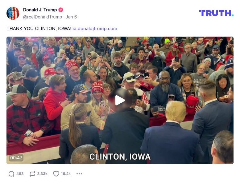 Post image from Donald Trump