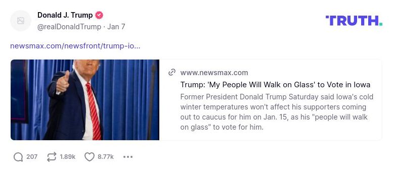 Post image from Donald Trump