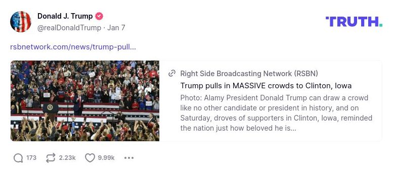 Post image from Donald Trump