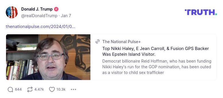 Post preview from Donald Trump