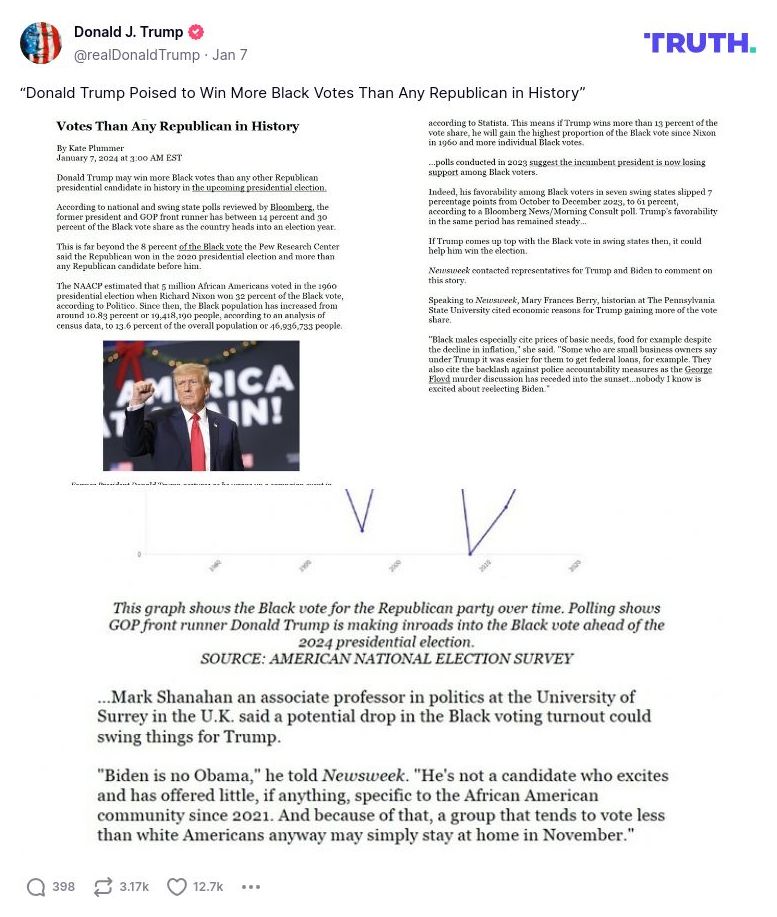 Post image from Donald Trump