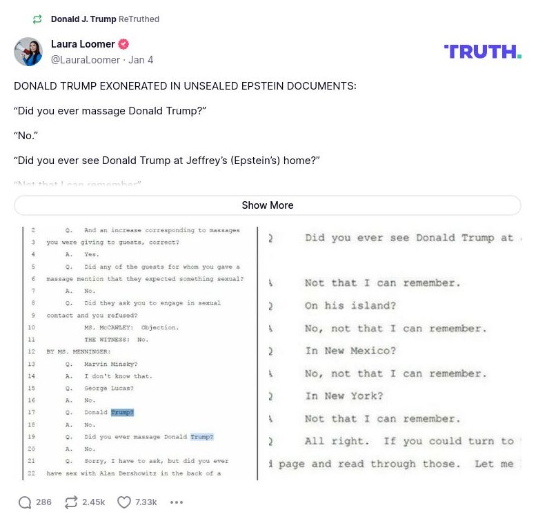 Post preview from Donald Trump