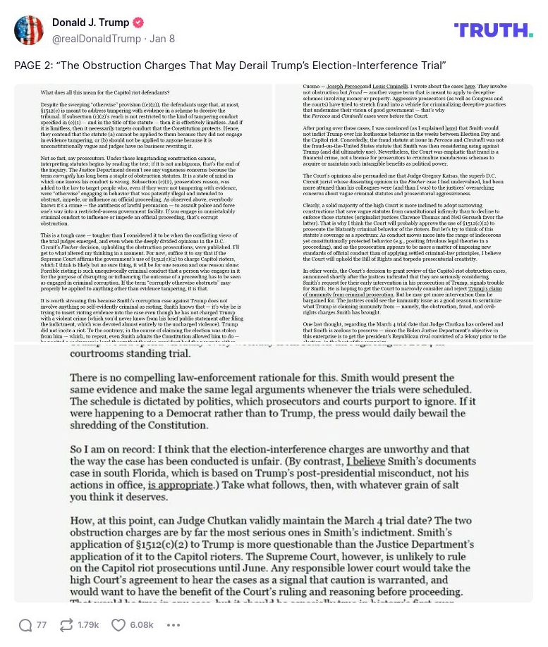 Post image from Donald Trump