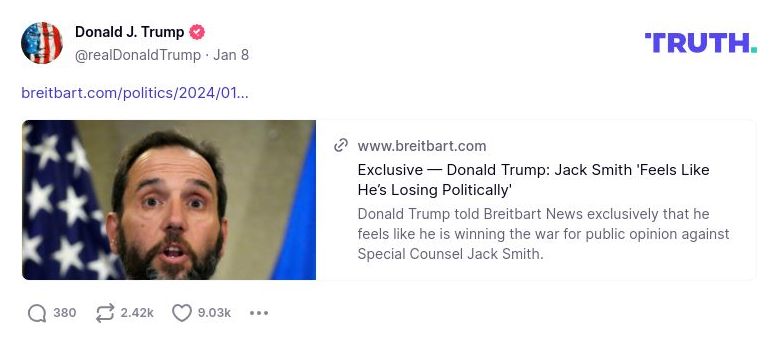 Post image from Donald Trump