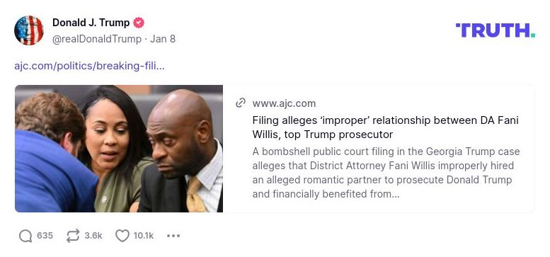 Post image from Donald Trump