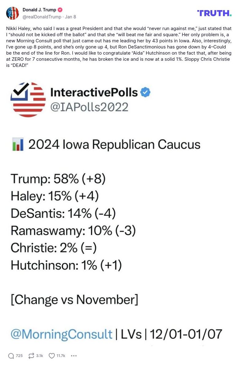 Post image from Donald Trump