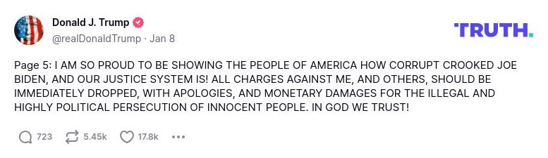 Post image from Donald Trump