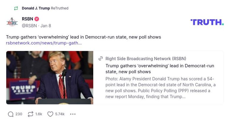 Post image from Donald Trump