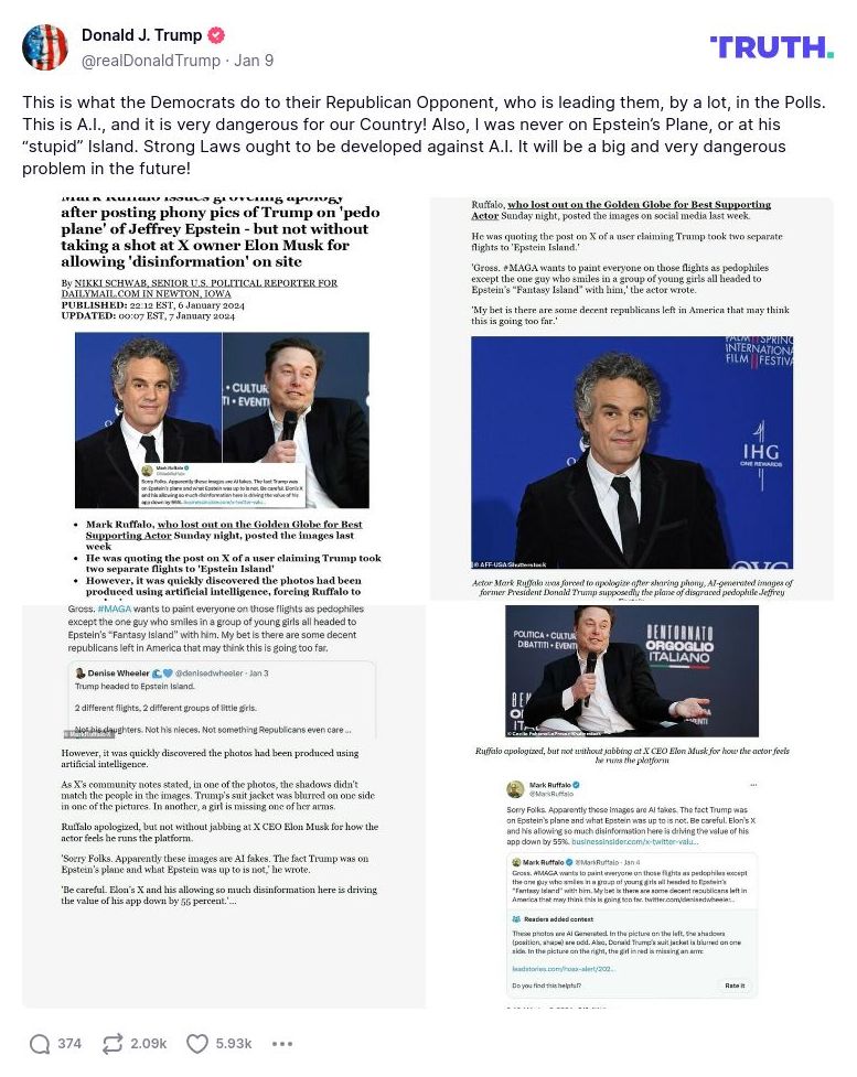 Post preview from Donald Trump