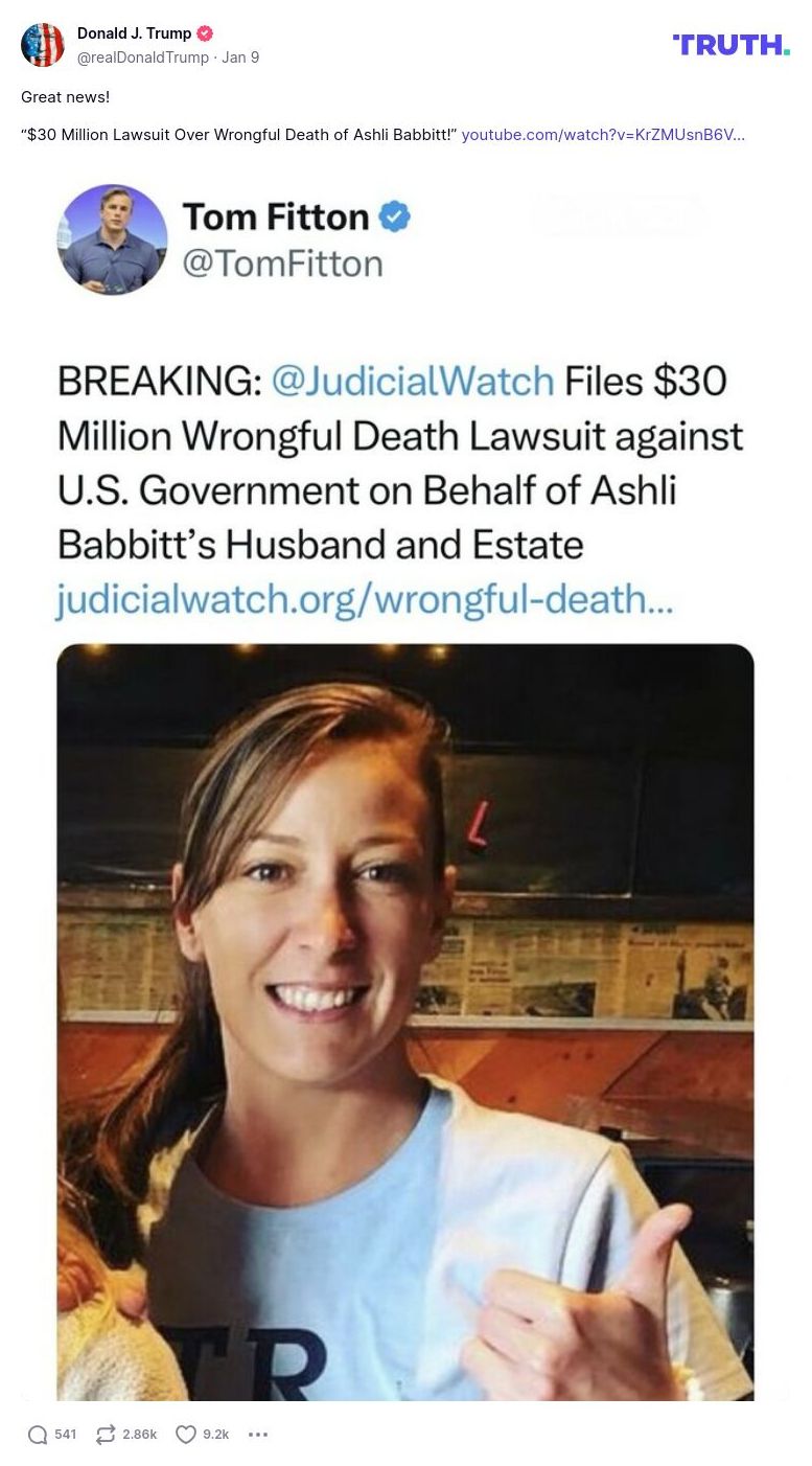 Post image from Donald Trump