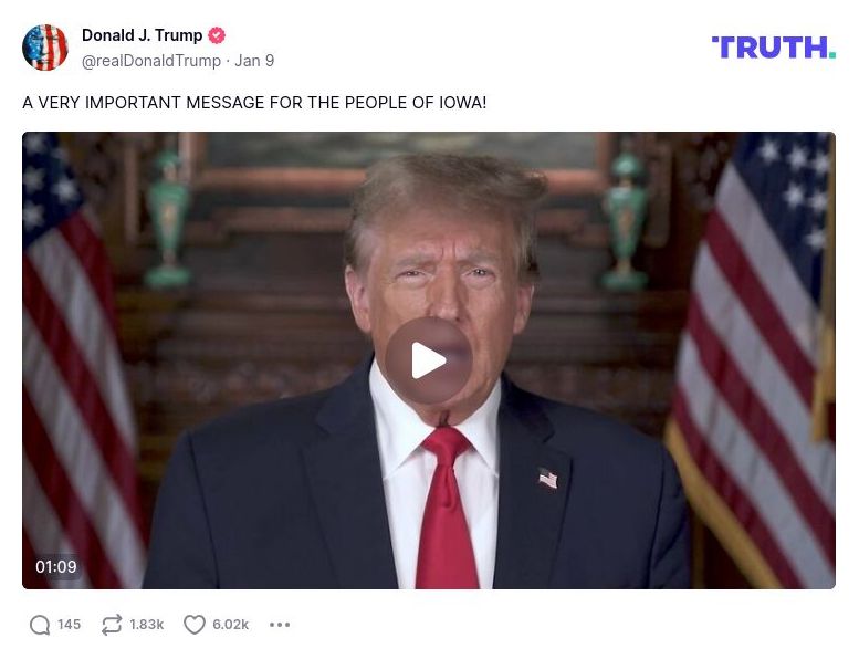 Post image from Donald Trump