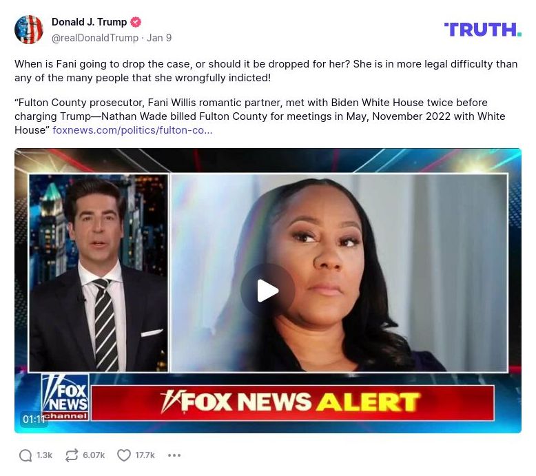 Post image from Donald Trump