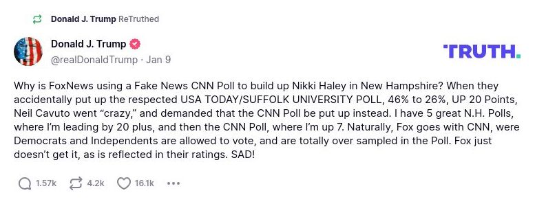 Post preview from Donald Trump