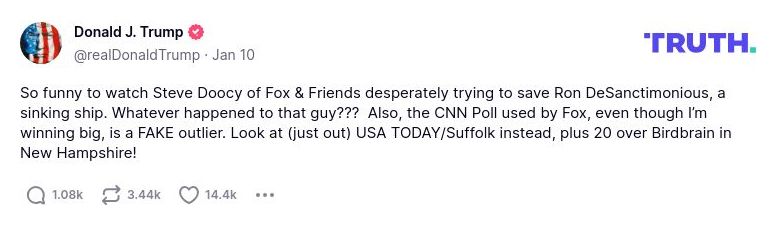 Post preview from Donald Trump